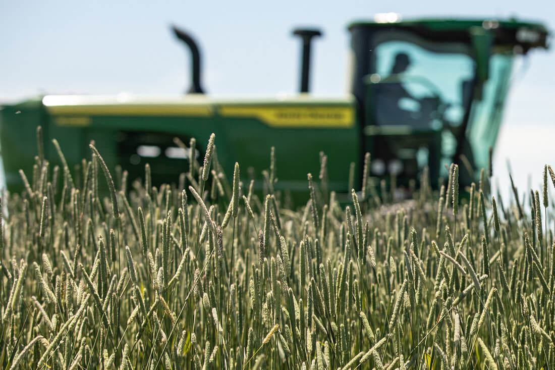 Anderson Hay tractor in the field in the pacific northwest