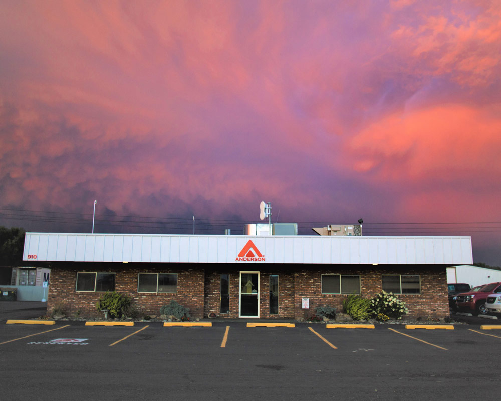 Anderson Hay front office with glorious velvety sky